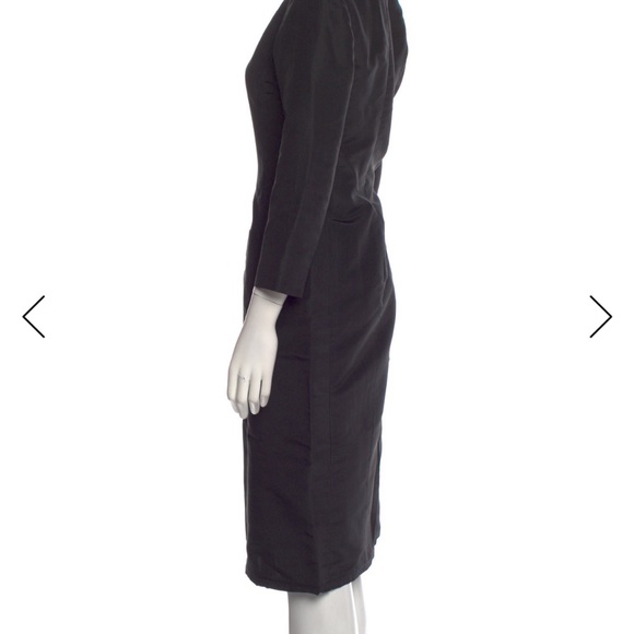 Oscar de la Renta Black Midi Sheath Dress - Picture 2 of 3